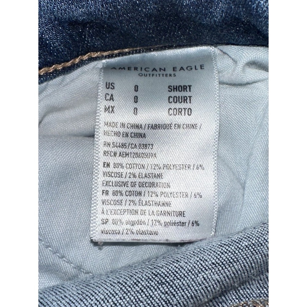 American Eagle Womens Size 0 Low Rise Stretch Distressed Denim‎ Jeggings Blue - Picture 11 of 11